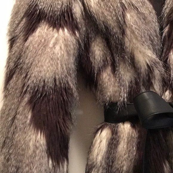 Bebe Faux Fur Jacket, Gray/Black, Sz Medium - Picture 4 of 5